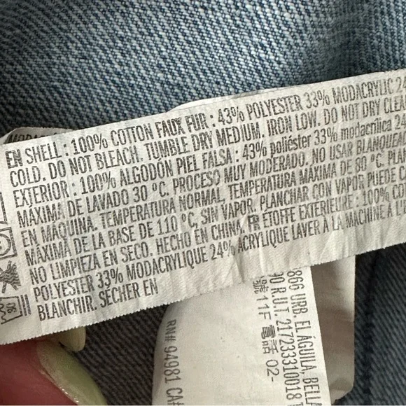 Guns N’ Roses Distressed Denim Trucker Band Jacket Leopard Faux Fur Collar M - Picture 14 of 15